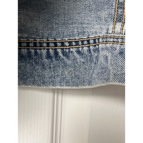 Free People Jacket Womens XS Extra Small Denim Distressed Trucker Thrashed Stain - Picture 8 of 13